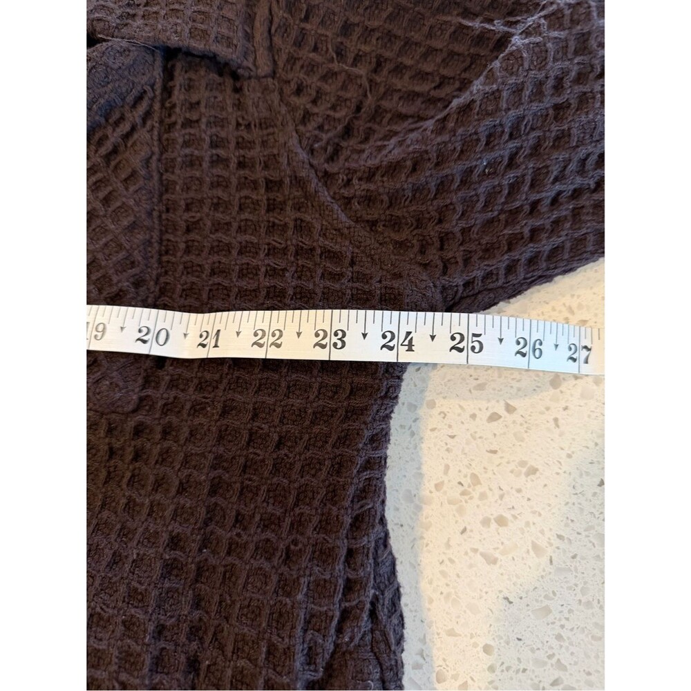 Amongst Ofhers Brown Waffle-Knit Button-Down Shirt Shacket L - Picture 7 of 7
